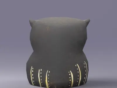 S00075 Owl figurine Low-poly 3D model