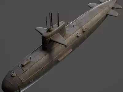 Naval Submarine Watercraft 4K PBR 3D model