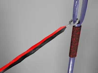 Low poly model of a two-handed fantasy weapon Razor Low-poly 3D model