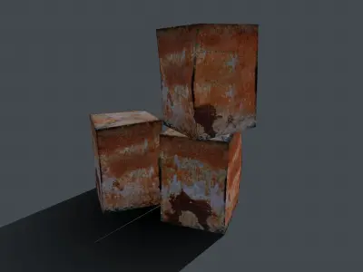 Rusty Crate Low-poly 3D model
