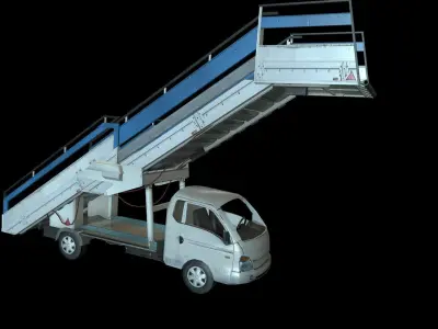 Airport boarding stair truck Low-poly 3D model