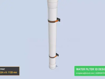 Frp Ro Membrane Housing 4040 Single Pressure Vessel RO System 3D model