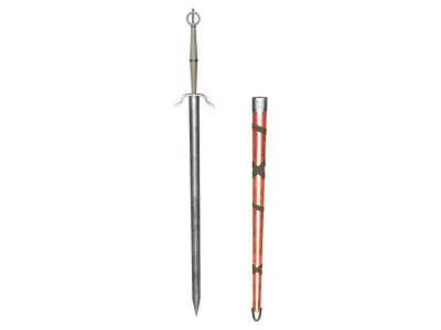 Fantasy Medieval Warrior Sword Low-poly 3D model