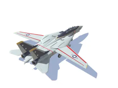 F-14 Tomcat Jet Fighter Aircraft Low-poly 3D model