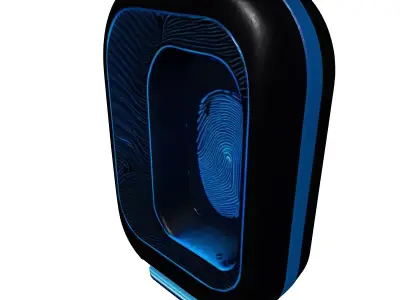 Futuristic Biometric Fingerprint Scanner 3D model