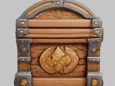Stylized Treasure Chest Low-poly 3D model