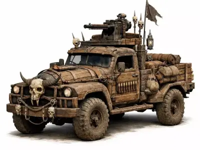 Elite Outlaw Battle Truck 3D Model Low-poly 3D model