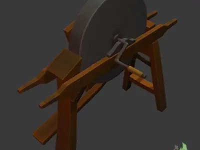 Old Grind Stone Low-poly 3D model