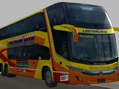 Marcopolo Paradiso 1800DD bus CRUCERODELNORTE Low-poly 3D model