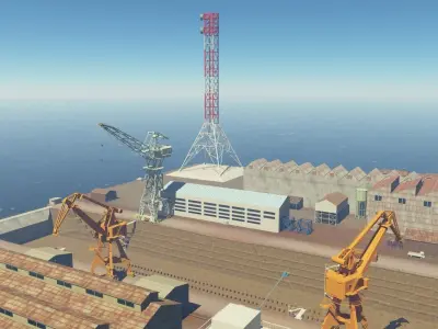 Shipyard Dry Dock 3D model
