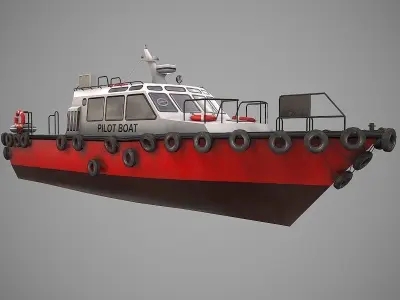 Pilot Boat Low-poly 3D model purchase
