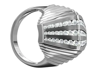Antique Cocktail Engagement Ring for Women 3D print model