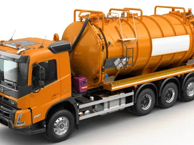 VOLVO FMX 8X4 Vacuum Truck 3D model purchase