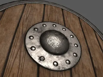 Medieval shield Low-poly 3D model 6