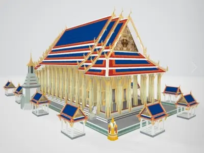 Ubosot and the Emerald Buddha 3D model