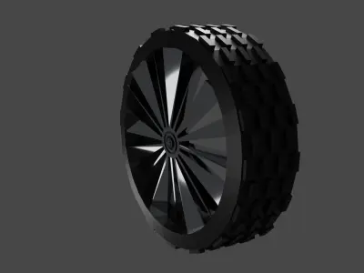 Low Poly Car Wheel Low-poly 3D model