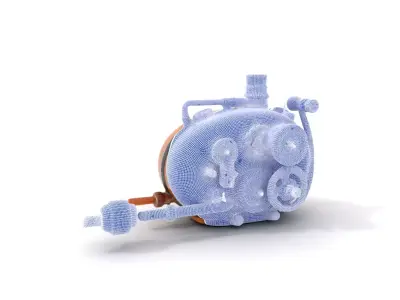 Steampunk Boiler with Mechanical Gears Model Pack Low-poly 3D model