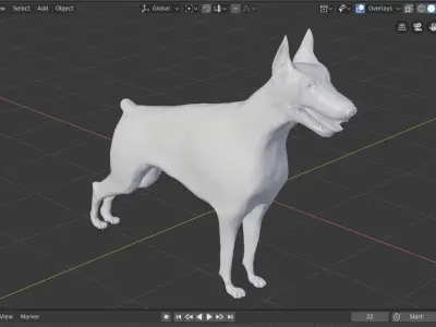 Doberman dog Low-poly 3D model