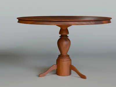 Free Elegant Round Wooden Table Free 3D model