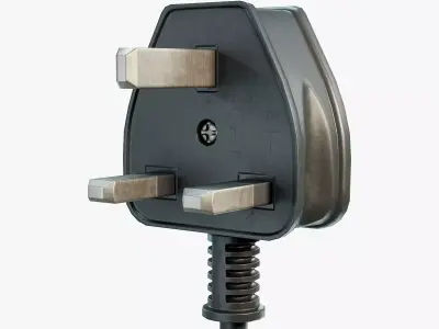 Electrical Plug Type G Low-poly 3D model