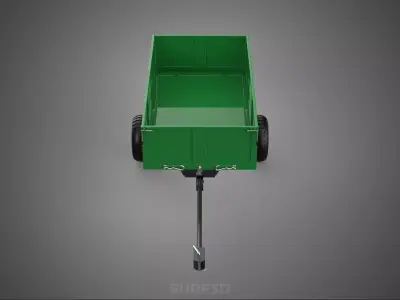 DUMP TRAILER CARGO CART WAGON TRACTOR LAWN MOWER GARDEN HAULING 3D model