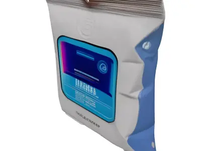 Futuristic Tech Pouch Packaging 3D model