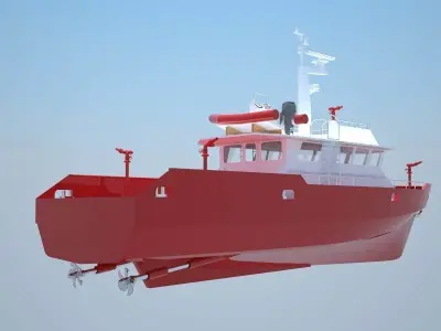 Firefighting boat 20m 3D model