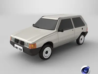 Car Fiat Uno - 3D Model