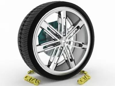 ORTAS CAR WHEEL RIM 139 GAME READY WHEEL RIM TIRE 3D model