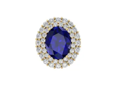 Oval Art Deco Ring 3D print model 9