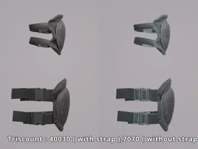 Knee Pad and Elbow Pad - PBR  Low-poly 3D model