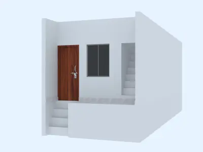 12 feet x 35 feet Interior Design 3D model