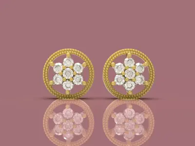 Gold Tops Earring - 0020 3D print model