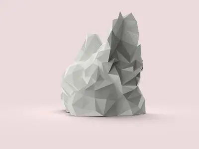 Low Poly seated chicken 3D model