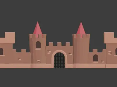 Lowpoly Castle Model Low-poly 3D model