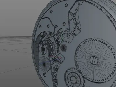 Mechanical  Pocket Watch Low-poly 3D model