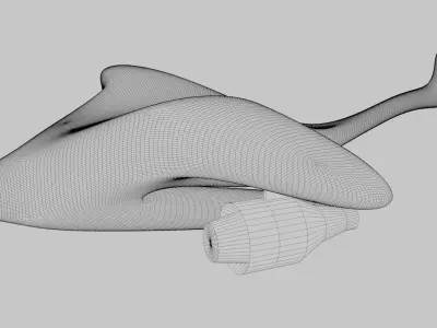 Futuristic Seaplane Exterior Design Low-poly 3D model