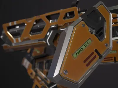 Scifi Assult Rifel Gun Low-poly 3D model