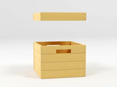 Game wood 3d boxes asset Low-poly 3D model