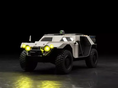 Sci-Fi Research Off-Road Vehicle Military Rover 3D Model 3D model
