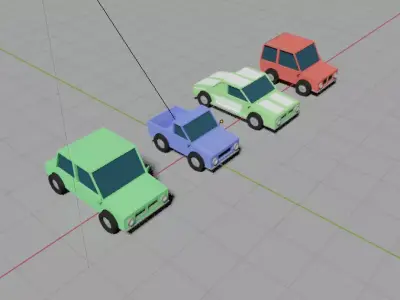 3D Cartoon Cars Pack Free low-poly 3D model