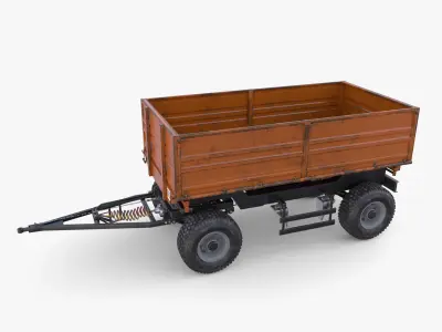 Agro trailer V8 Low-poly 3D model