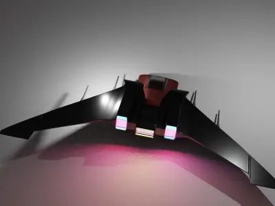 spaceship jet fighter in sky 3D model