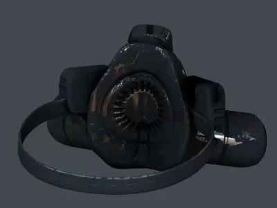 Gas mask helmet 3d model scifi Low-poly  Low-poly 3D model 51