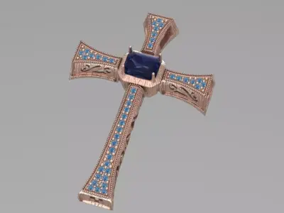 Jesus Cross pendant theme 6 3D print model