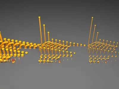 PBR Industrial Pipes Low-poly 3D model