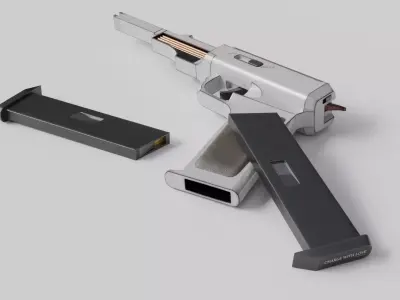 Sci-Fi pistol Low-poly 3D model order