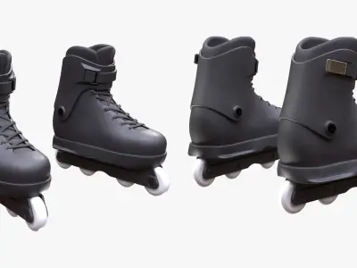 Man and Woman in Agressive Skates 152 3D model