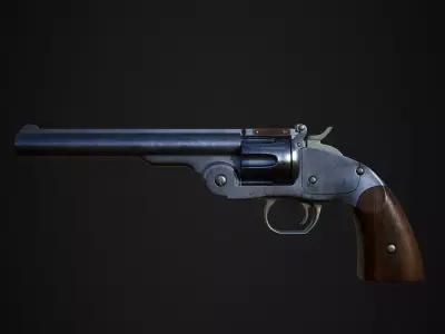 Cowboy Revolver Free low-poly 3D model