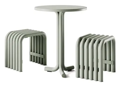 Nokk Cafe Table and Stool by Noo Ma 3D model